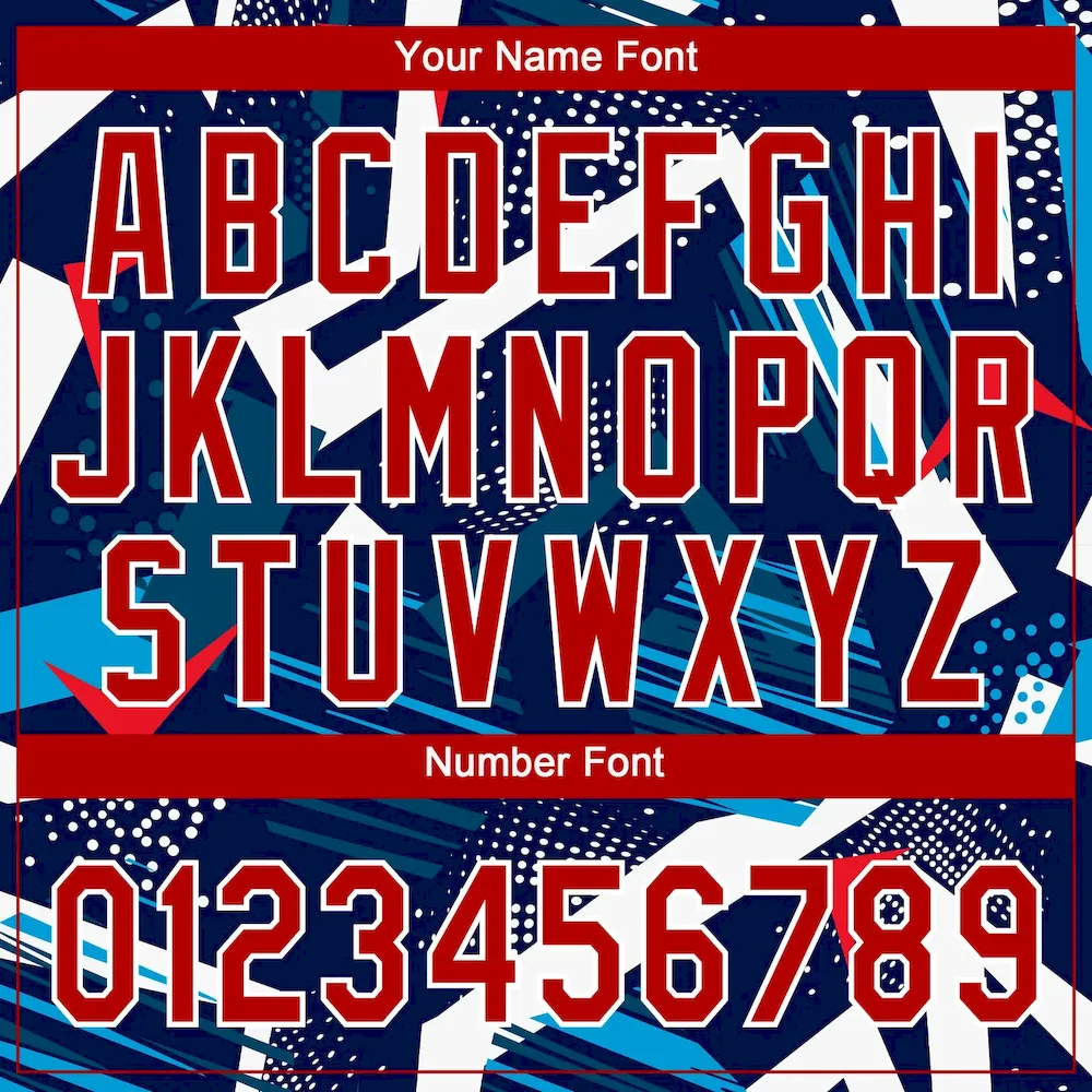 Custom Navy Red-White 3D Pattern Design Authentic Baseball Jersey - Image 5