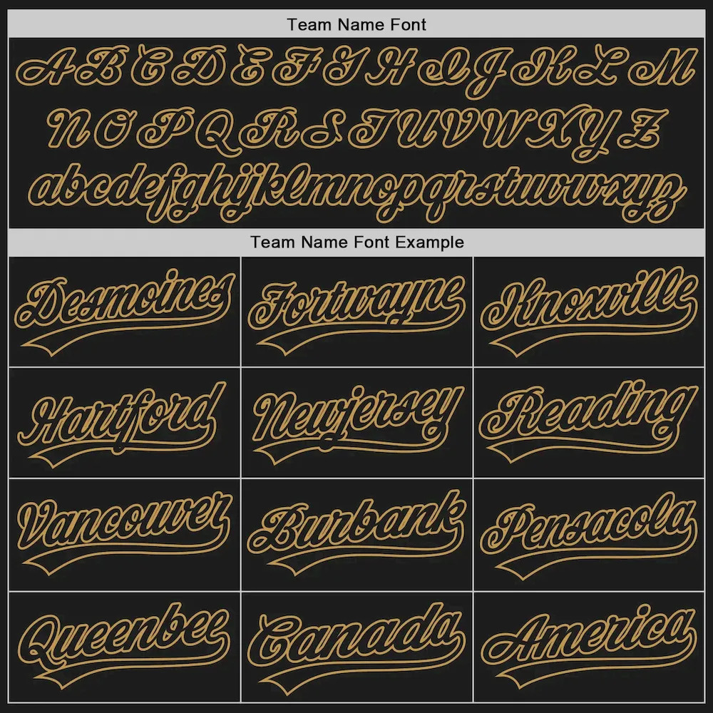 Custom Black Old Gold 3D Pattern Design Abstract Network Authentic Baseball Jersey - Image 4