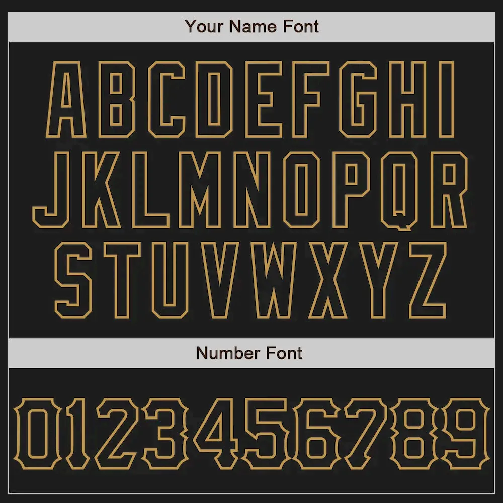 Custom Black Old Gold 3D Pattern Design Abstract Network Authentic Baseball Jersey - Image 5