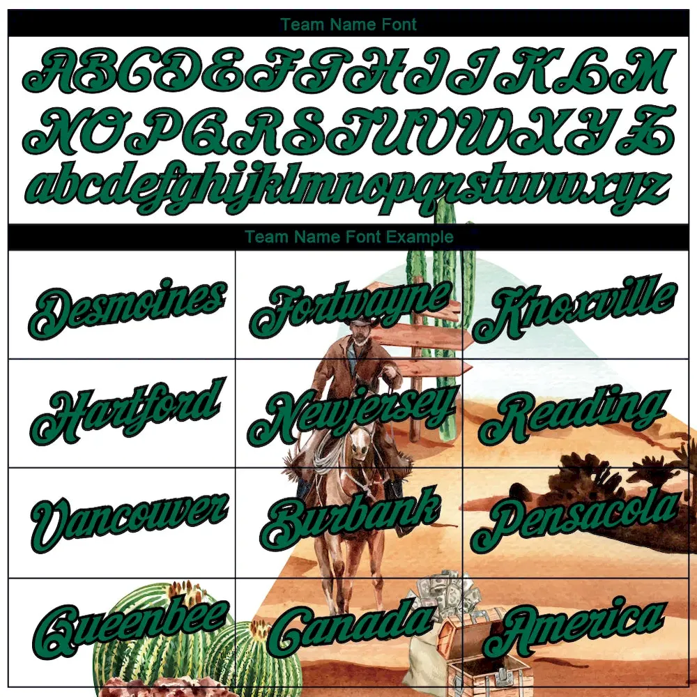 Custom White Kelly Green-Black 3D Pattern Design Cowboy Rodeo Performance T-Shirt - Image 3