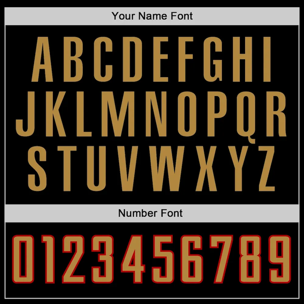 Custom Black Old Gold-Red Authentic Baseball Jersey - Image 5