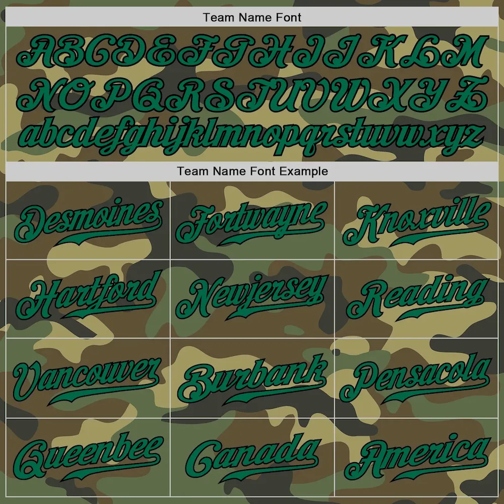 Custom Camo Kelly Green-Black Authentic Salute To Service Baseball Jersey - Image 4