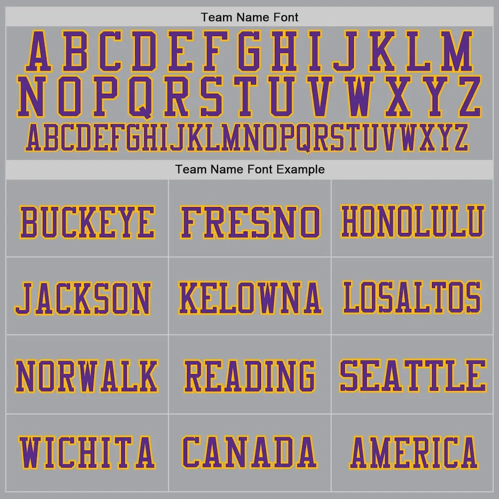 Custom Gray Purple-Gold Mesh Authentic Throwback Football Jersey - Image 3