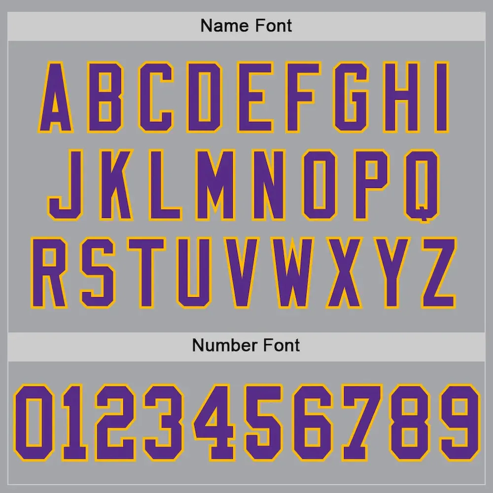 Custom Gray Purple-Gold Mesh Authentic Throwback Football Jersey - Image 4