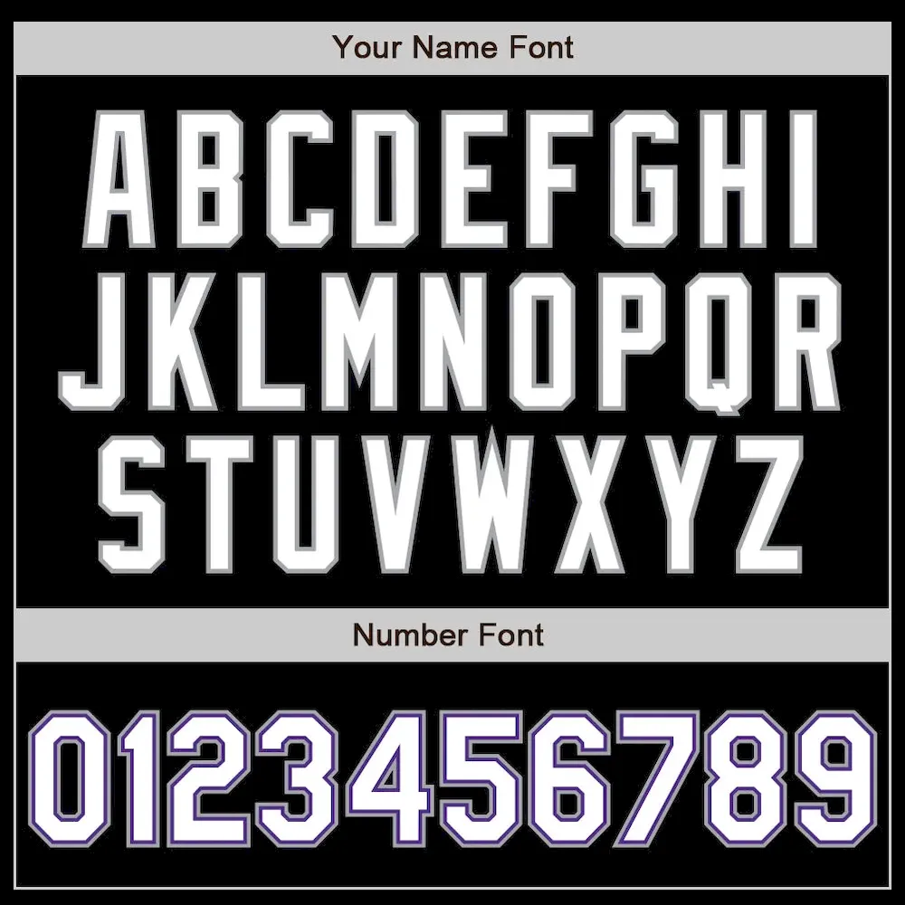 Custom Black White Purple-Gray Bomber Full-Snap Varsity Letterman Jacket - Image 5