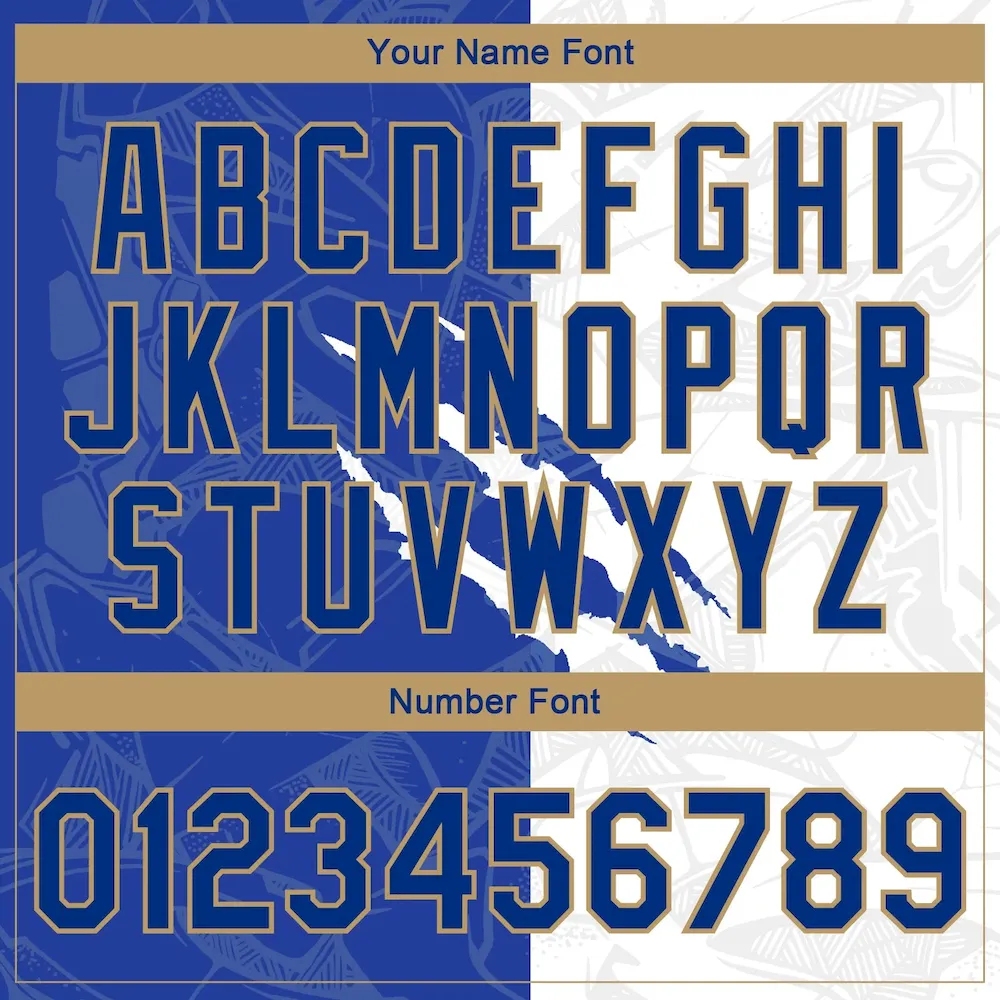 Custom Graffiti Pattern Royal-Old Gold Scratch 3D Bomber Full-Snap Varsity Letterman Jacket - Image 5