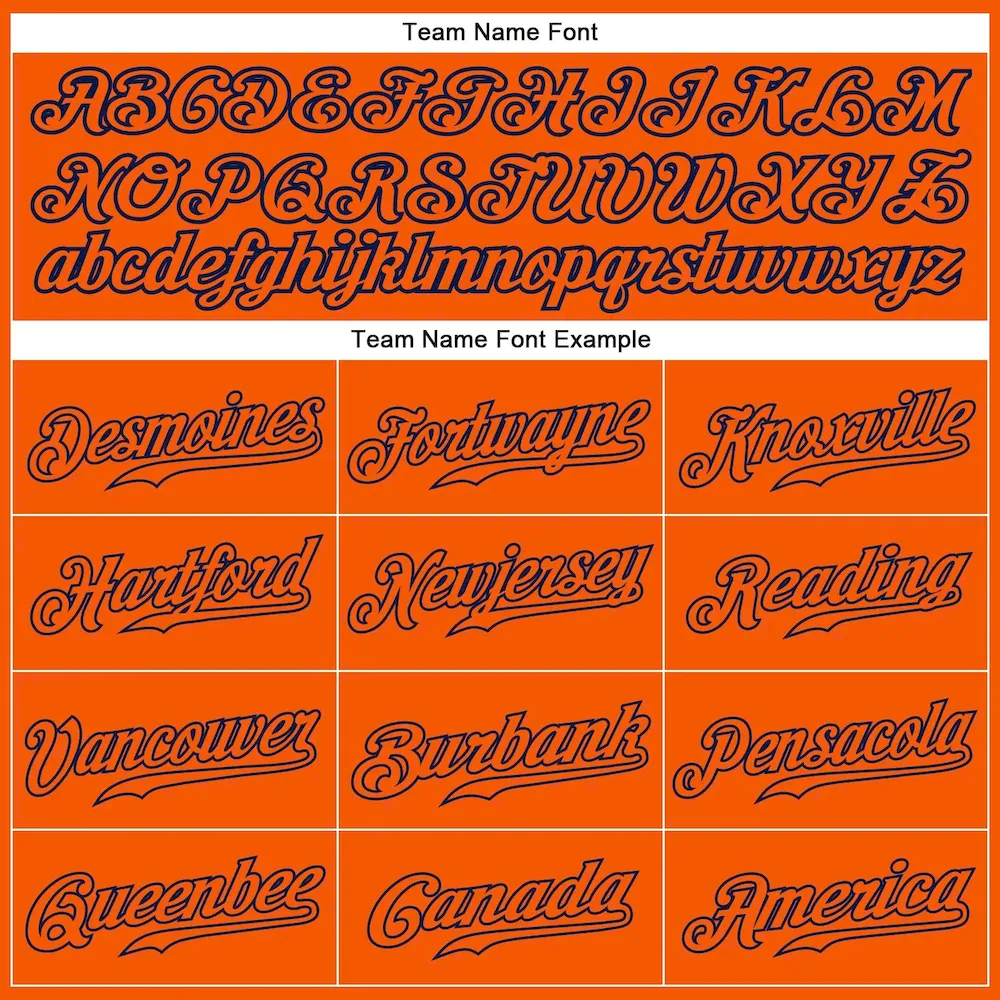 Custom Orange Orange-Navy Authentic Baseball Jersey - Image 4