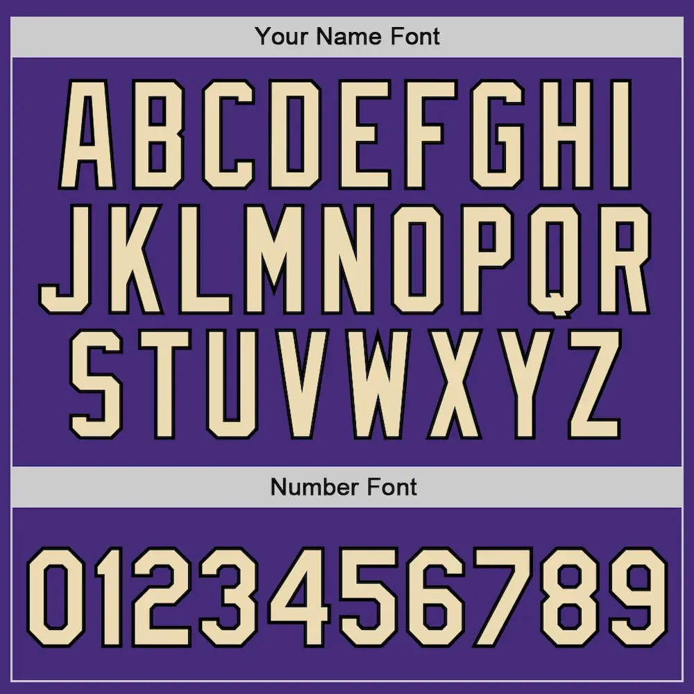 Custom Purple Cream-Black Authentic Throwback Basketball Jersey - Image 4