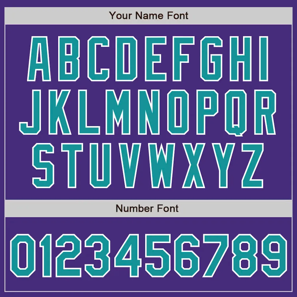 Custom Purple Teal-White Authentic Baseball Jersey - Image 4