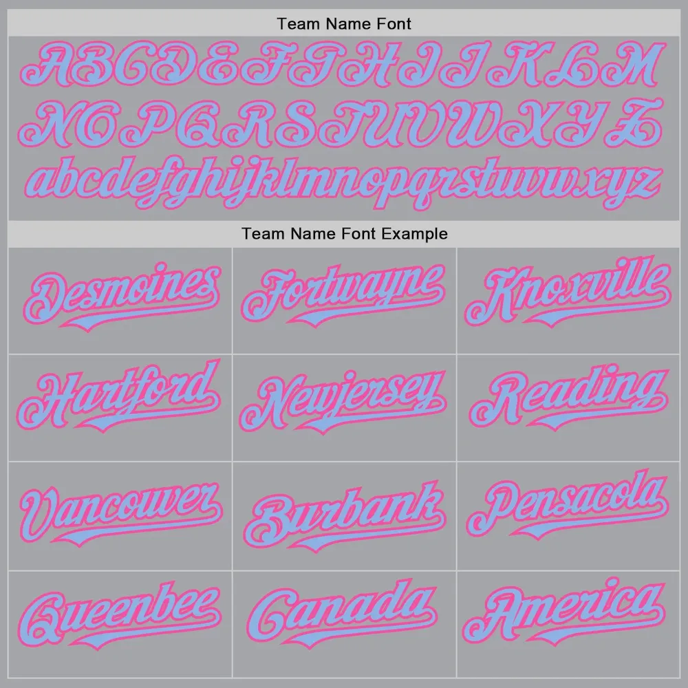 Custom Gray Light Blue-Pink Authentic Raglan Sleeves Baseball Jersey - Image 4