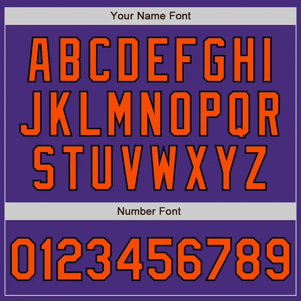 Custom Purple Orange-Black Authentic Raglan Sleeves Baseball Jersey - Image 5