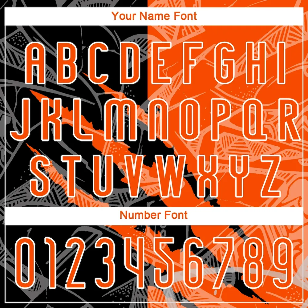 Custom Graffiti Pattern Orange-Black Scratch Sublimation Volleyball Uniform Jersey - Image 6