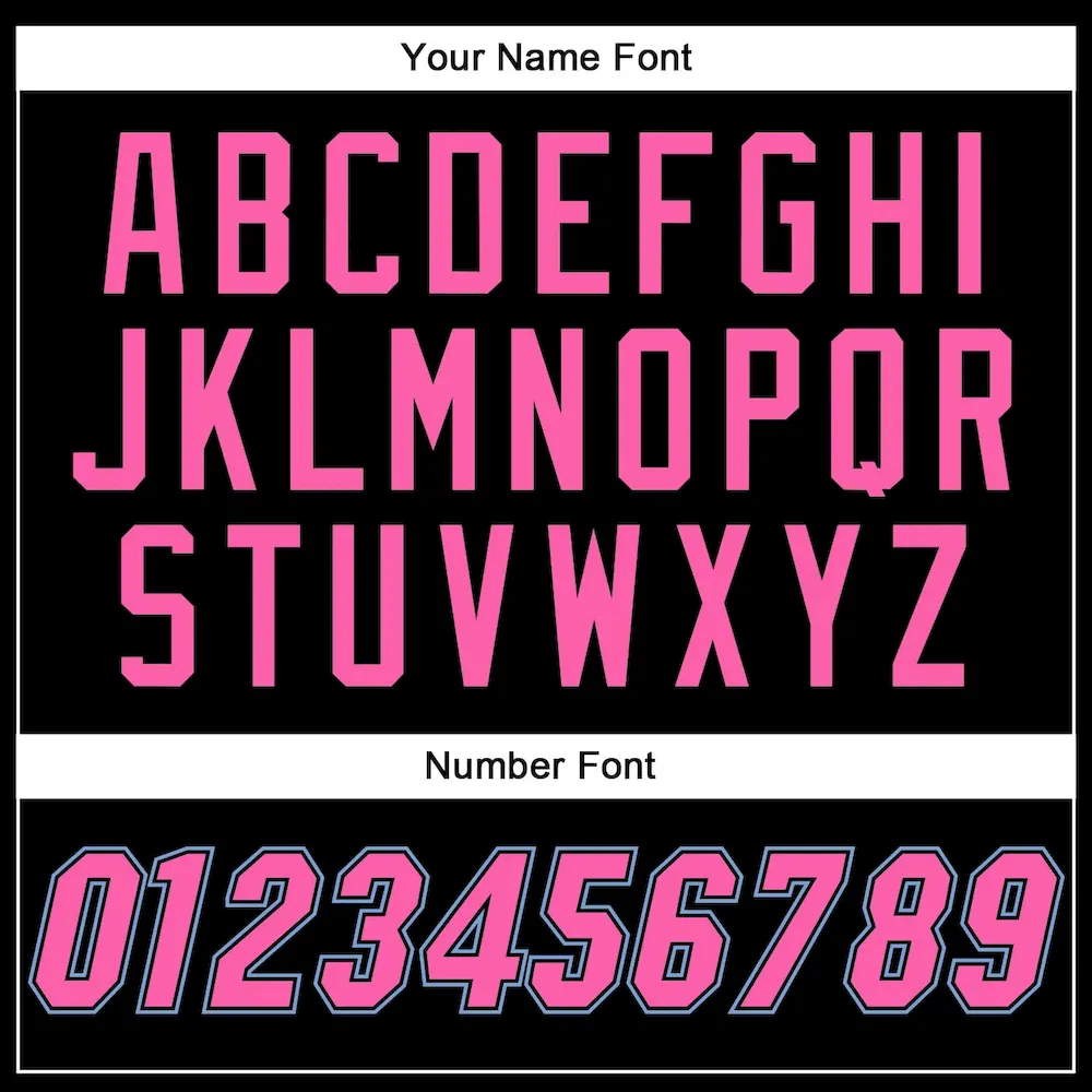 Custom Black White Pinstripe Pink-Light Blue Authentic Baseball Jersey - Image 5