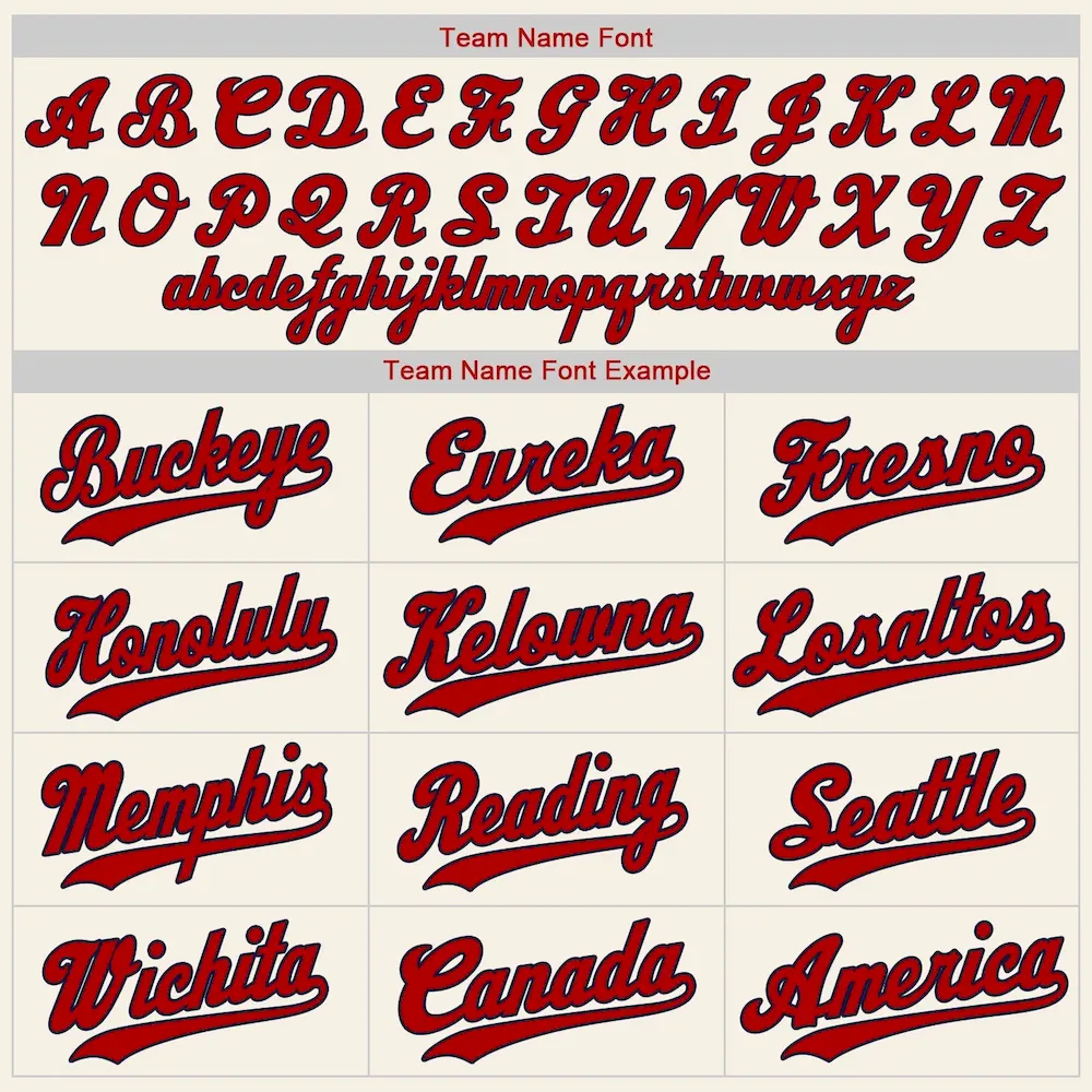 Custom Cream Red-Navy Authentic Baseball Jersey - Image 5