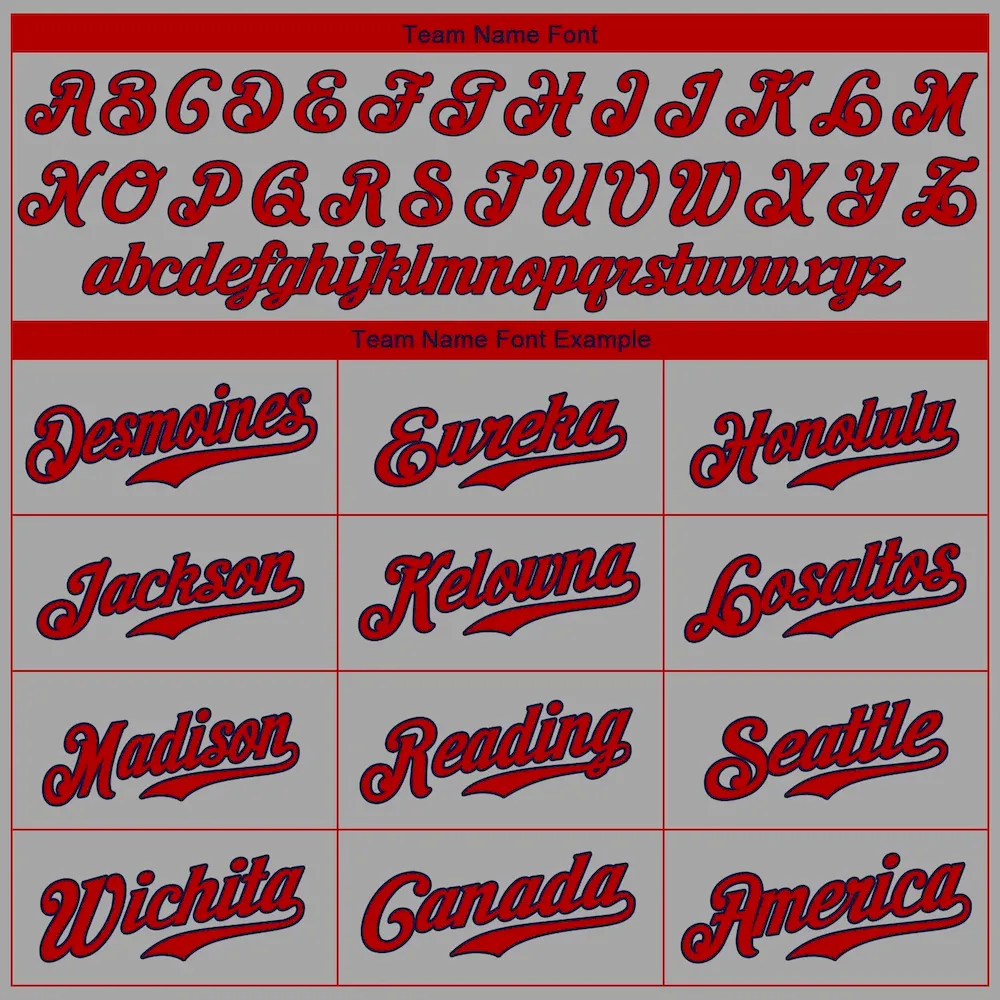 Custom Gray Red-Navy Authentic Baseball Jersey - Image 5